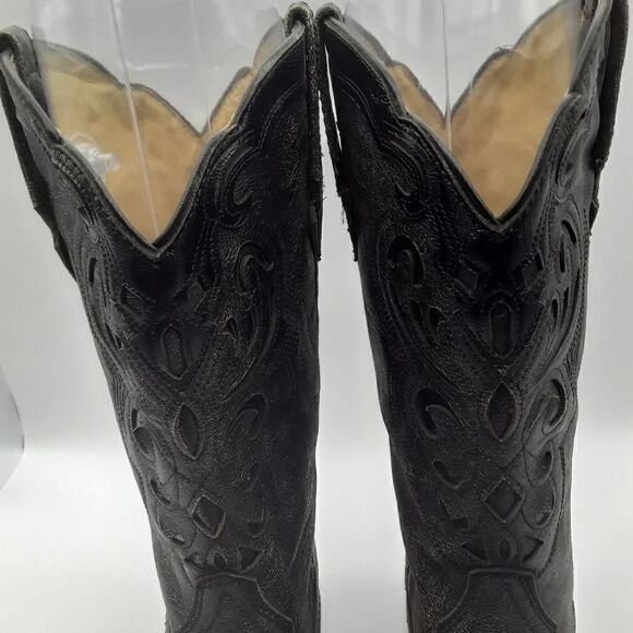 Rockin Country Women's Pointed Toe Leather Cowboy Boots Size 10M - Picture 3 of 11